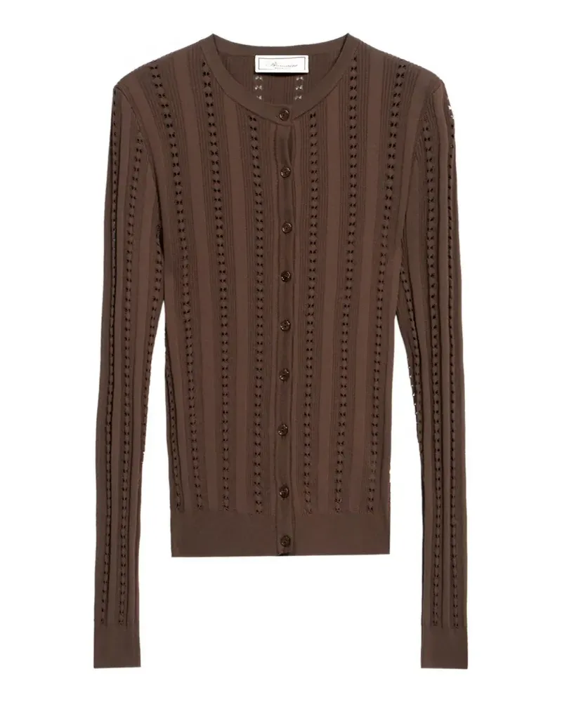 Blumarine Geknöpfter Cardigan mit Lochmuster - Braun Braun