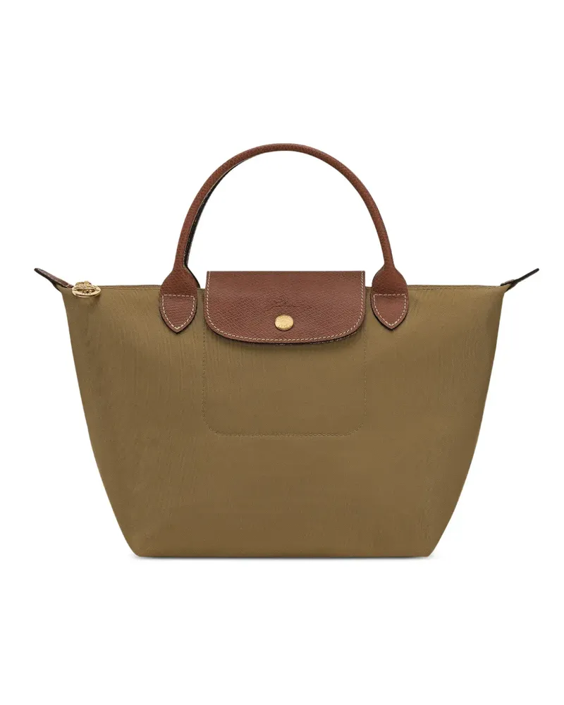 Longchamp Le Pliage Green Tote Bag mit Lederbesatz - Grün Grün