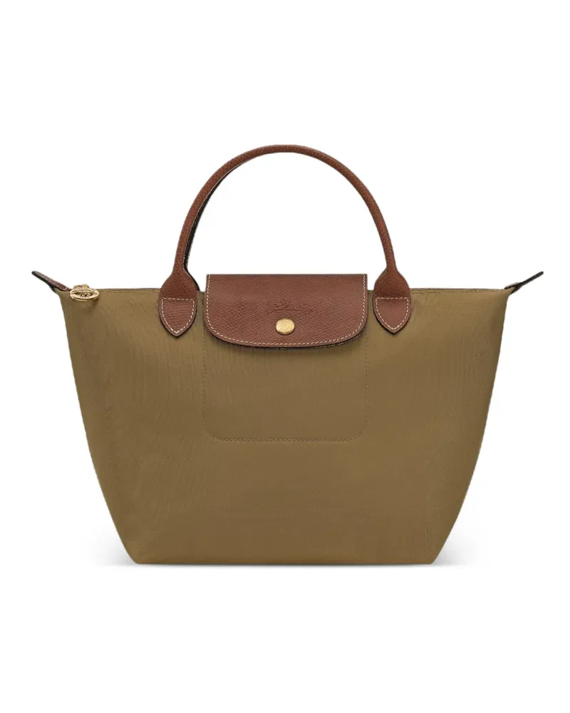 Longchamp Le Pliage Green Tote Bag mit Lederbesatz - Grün Grün