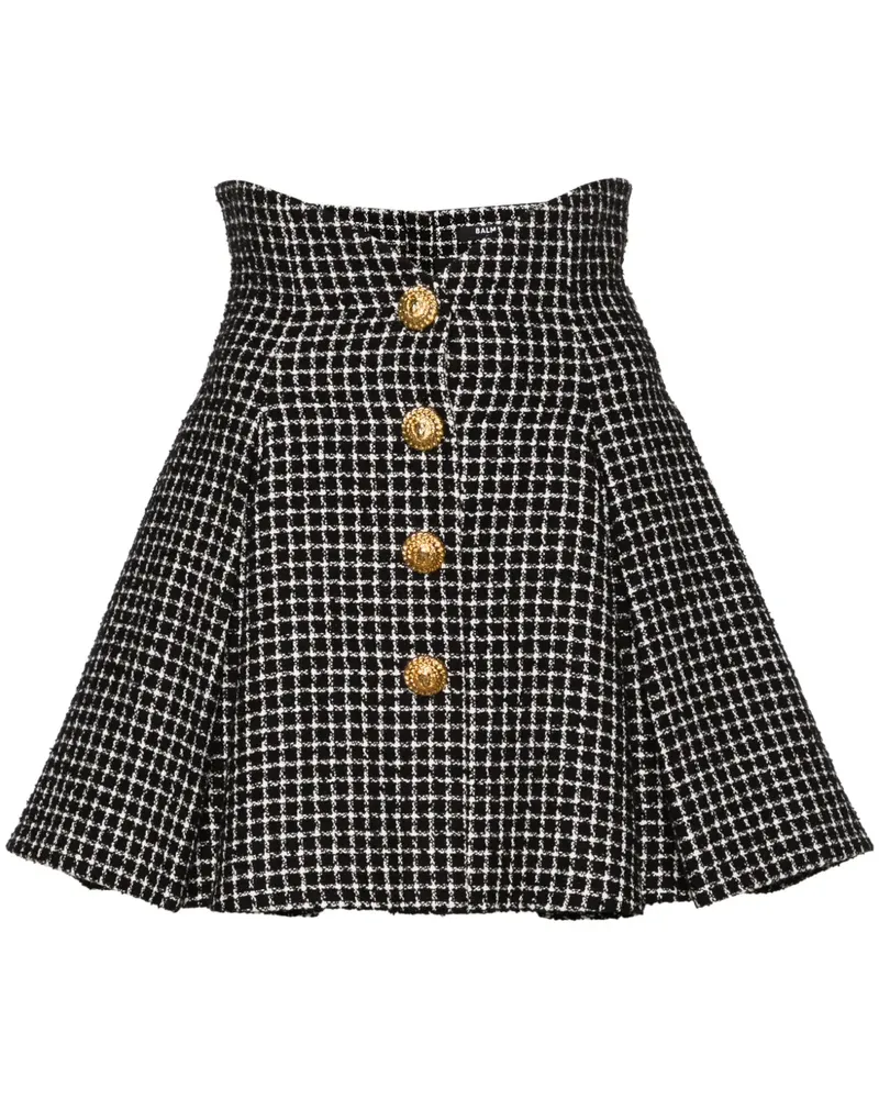 Balmain Tulpen-Minirock aus Tweed - Schwarz Schwarz