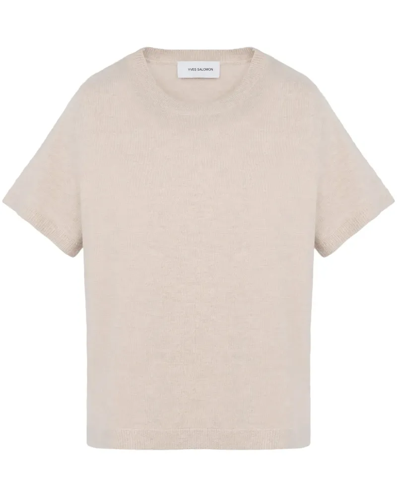 Yves Salomon T-Shirt aus Feinstrick - Nude Nude