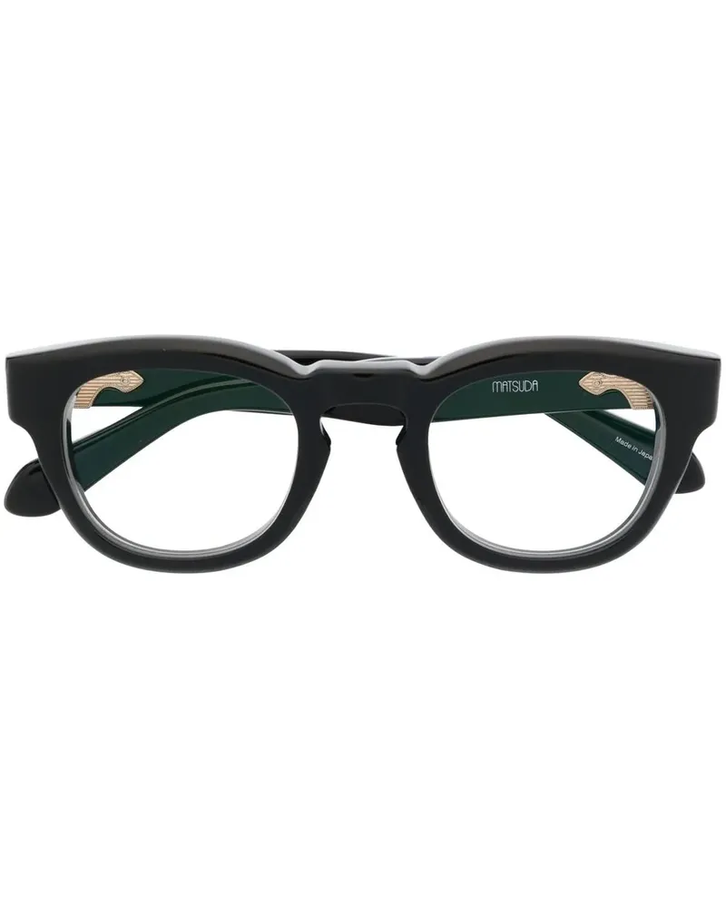 MATSUDA Brille mit rundem Gestell - Schwarz Schwarz
