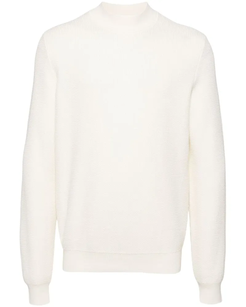 HUGO BOSS Pullover mit Waffelstrick-Muster - Nude Nude