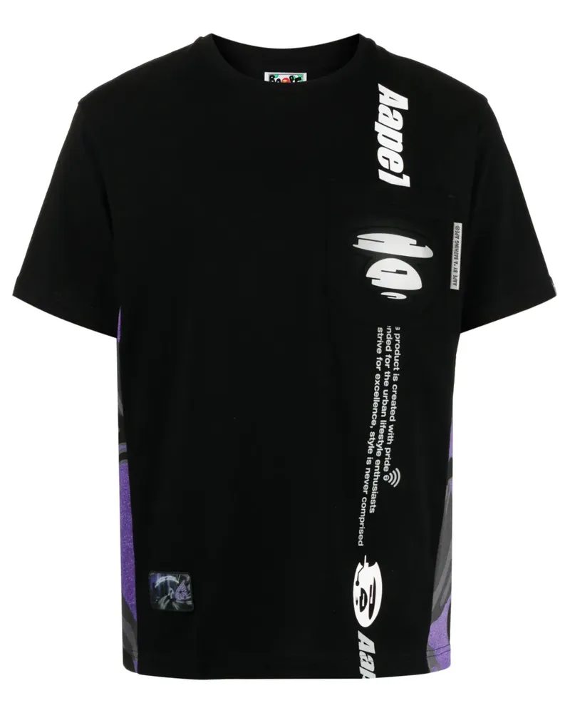 BAPE T-Shirt mit grafischem Print - Schwarz Schwarz