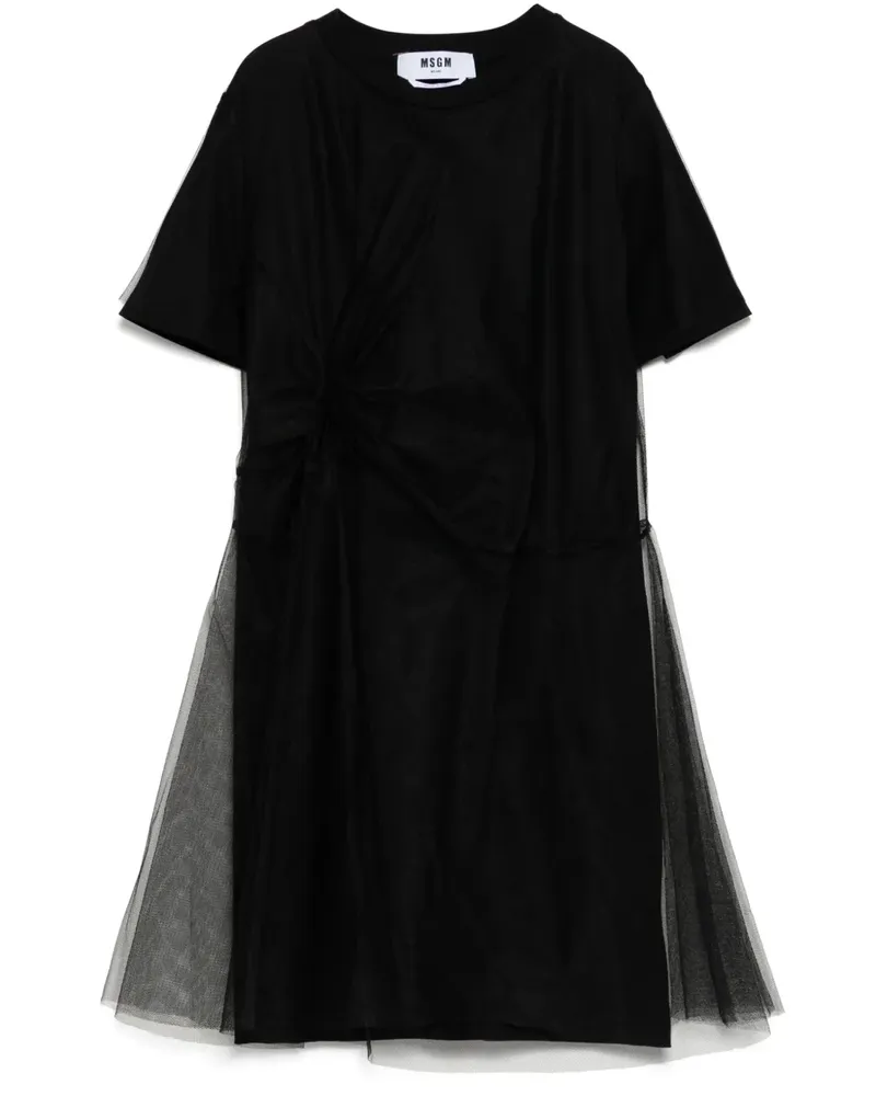 MSGM Kleid mit Mesh-Detail - Schwarz Schwarz