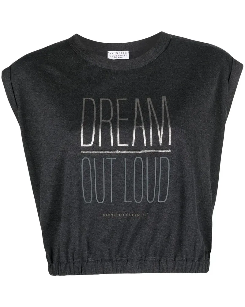 Brunello Cucinelli Tanktop mit Logo-Print - Grau Grau