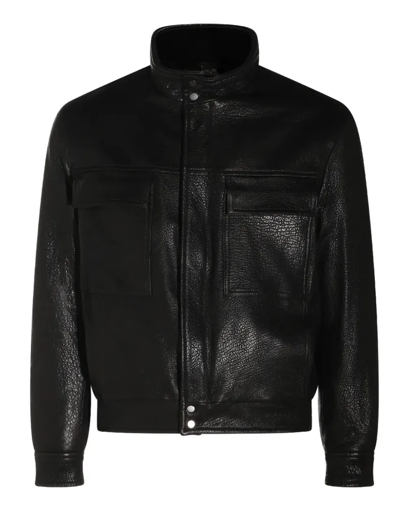 Salvatore Santoro grained leather jacket - Schwarz Schwarz