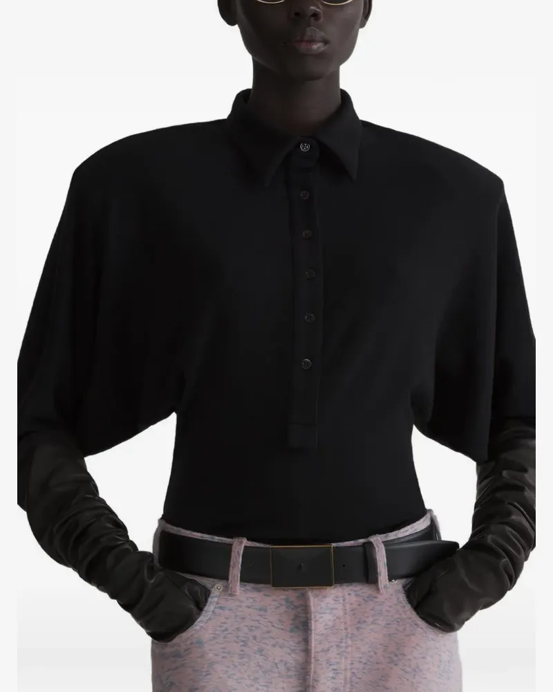 Thierry Mugler batsleeves polo bodysuit - Rosa Rosa