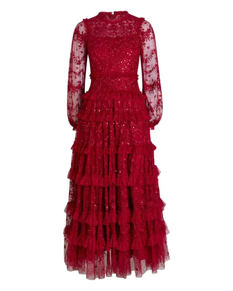 Needle & Thread Blossom sequin-embellished maxi dress - Rot Rot