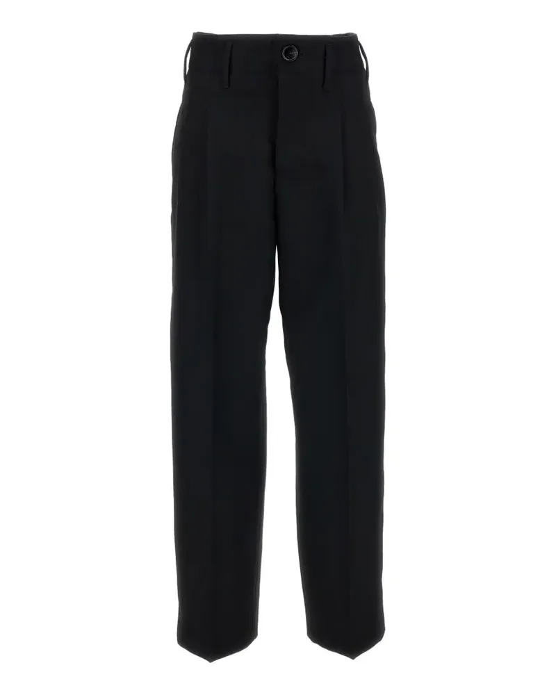 AMI Paris Schurwollhose mit Bundfalten - Schwarz Schwarz