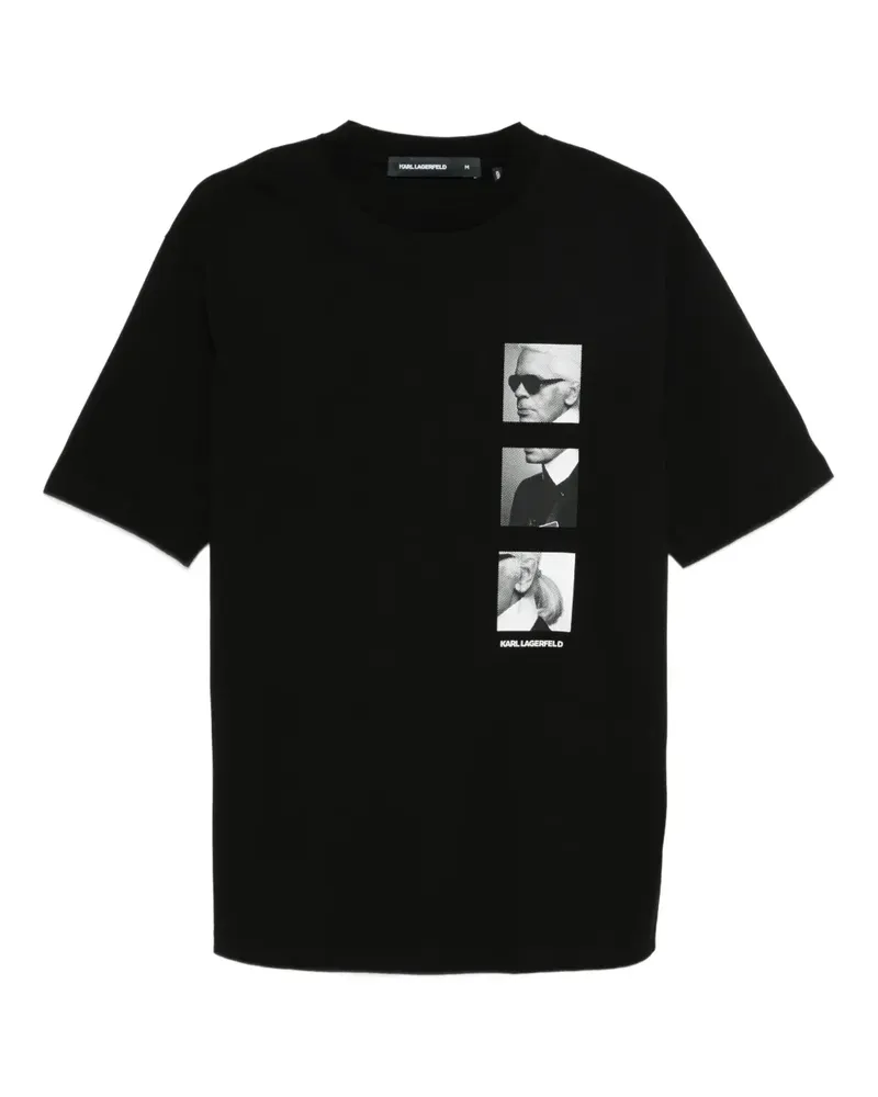 Karl Lagerfeld T-Shirt mit Rundhalsausschnitt - Schwarz Schwarz