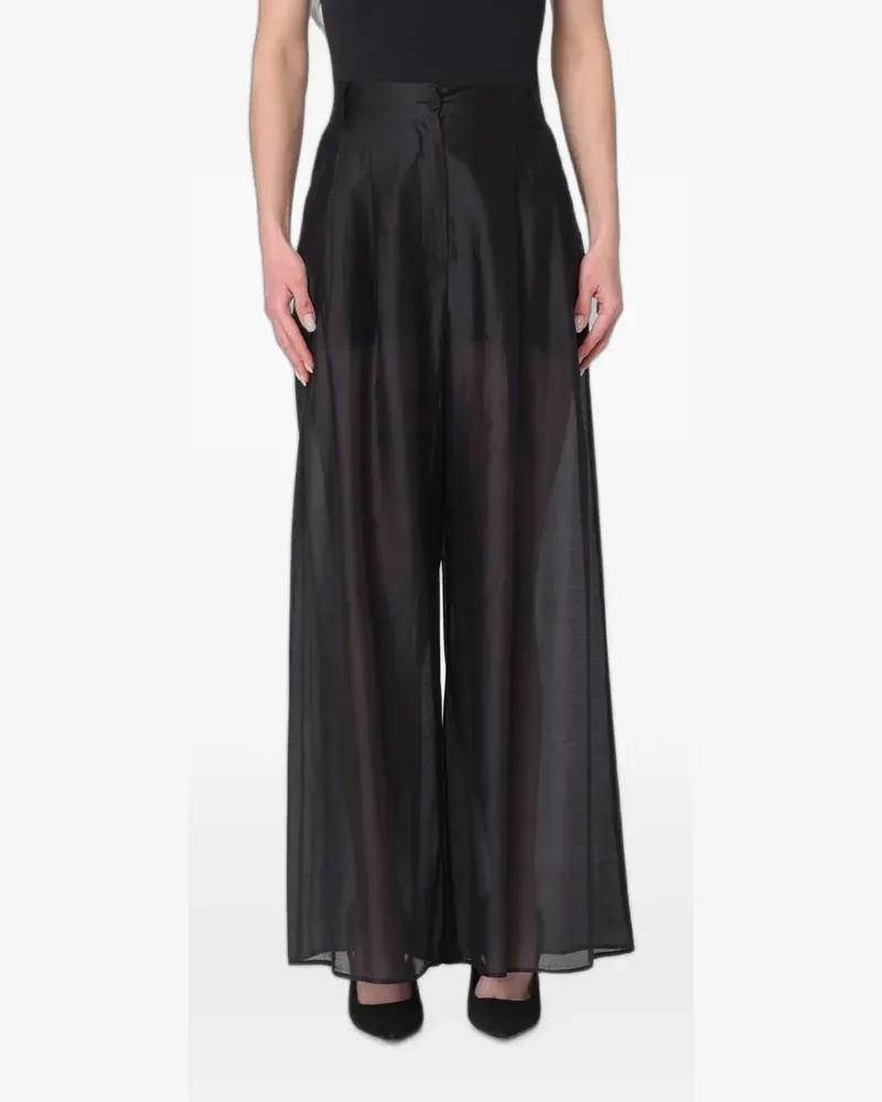 Hanita Semi-transparente Palazzohose - Schwarz Schwarz