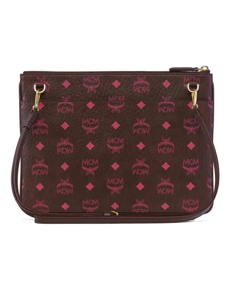 MCM Visetos monogram-print clutch bag - Braun Braun