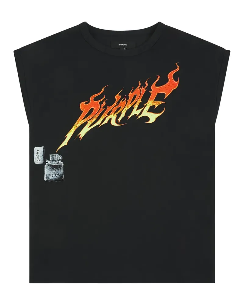 PURPLE BRAND graphic-print tank top - Schwarz Schwarz