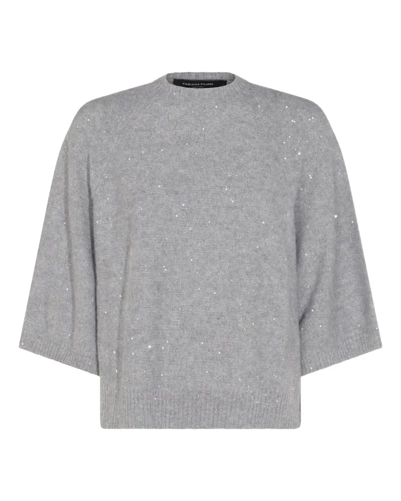 Fabiana Filippi Pullover mit Pailletten - Grau Grau