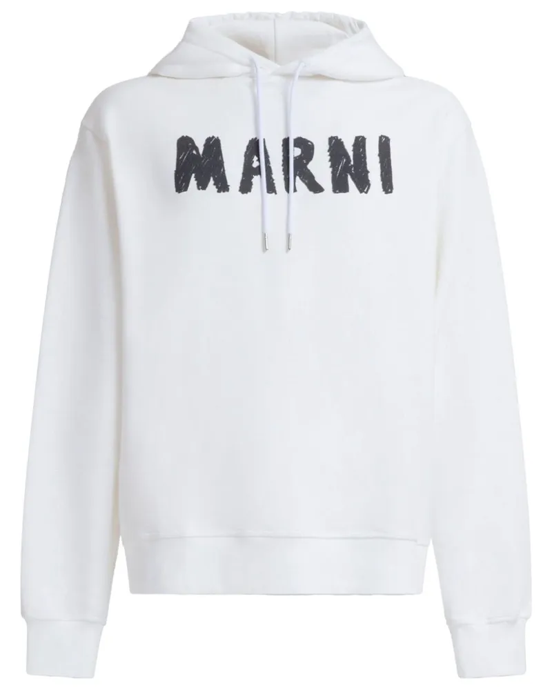 Marni Hoodie mit Logo-Print - Weiß Weiß