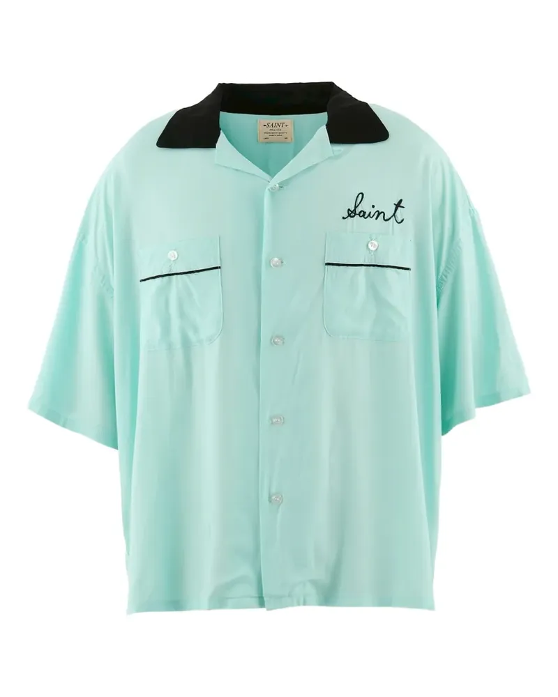 SAINT MXXXXXX embroidered-logo shirt - Blau Blau