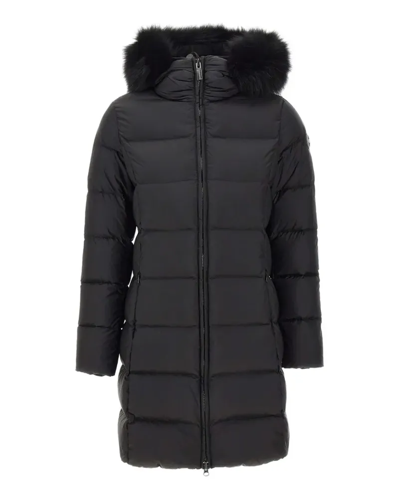 Colmar faux-fur trim coat - Schwarz Schwarz