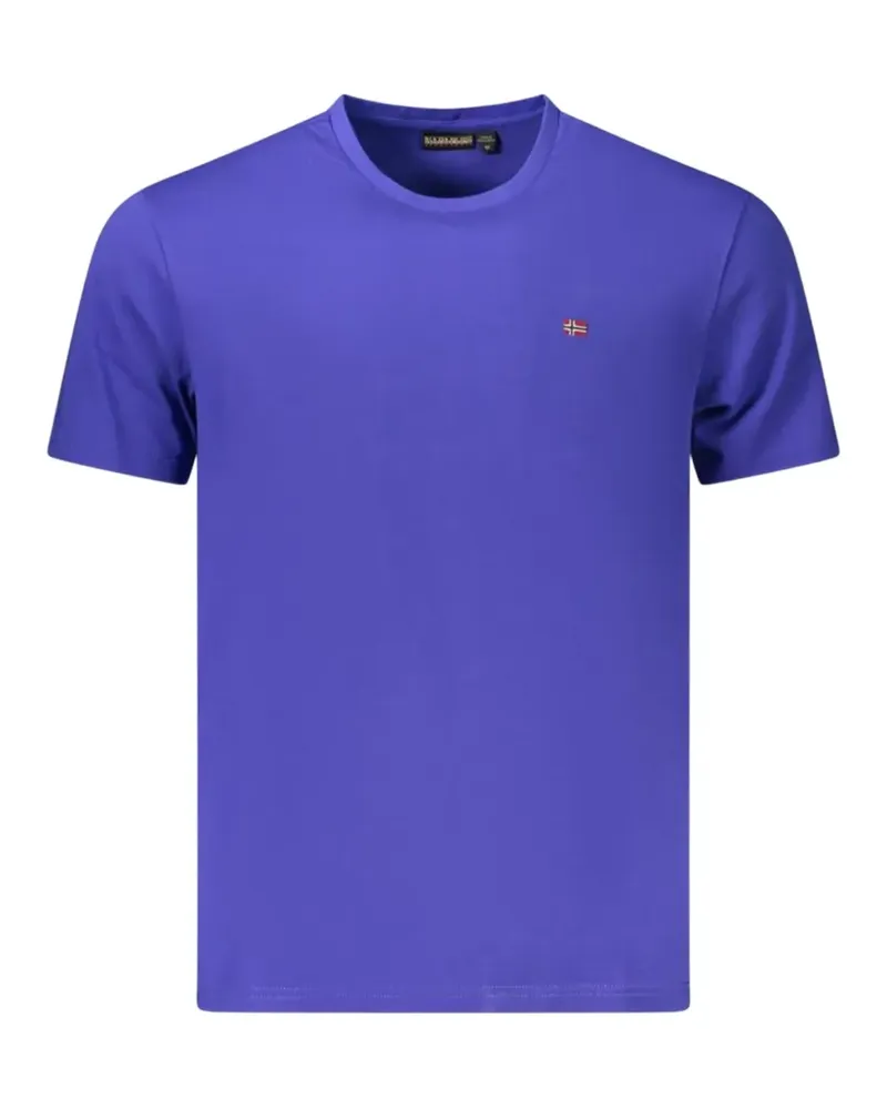 Napapijri logo-embroidered T-shirt - Blau Blau