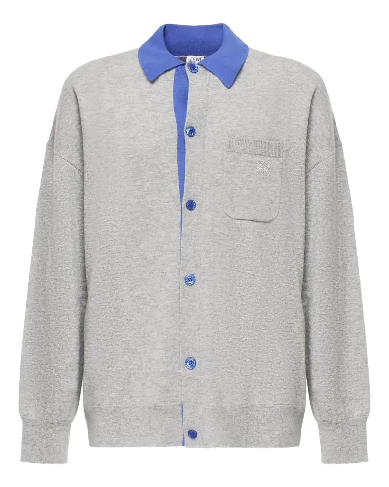 Loewe Cardigan mit Polokragen - Grau Grau