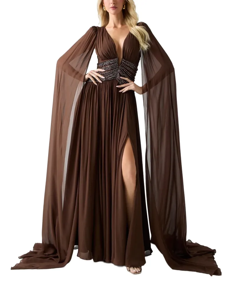 Guess Marciano Maxikleid mit Falten - Braun Braun