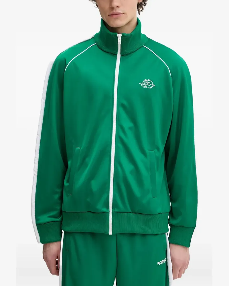 Fiorucci embroidered stripe zipped top - Grün Grün