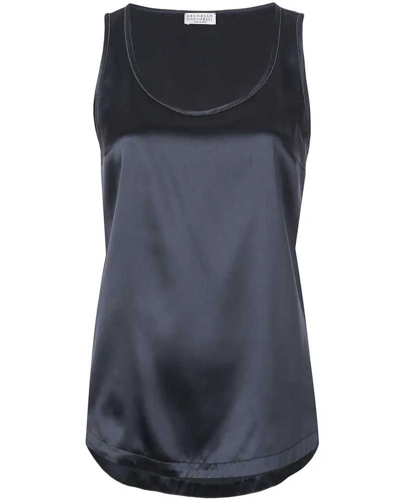 Brunello Cucinelli Top aus Seide - Blau Blau