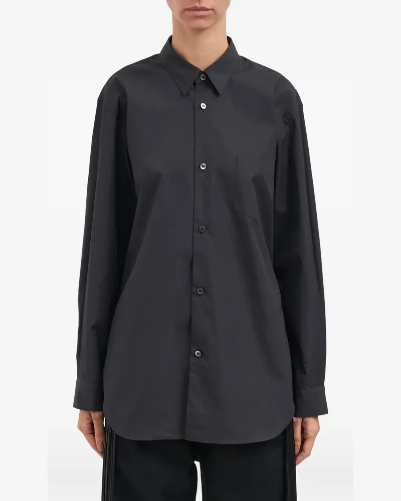 Junya Watanabe chest-pocket poplin shirt - Schwarz Schwarz
