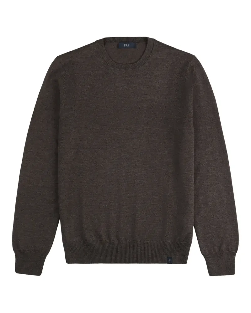 Fay Pullover mit rundem Ausschnitt - Braun Braun