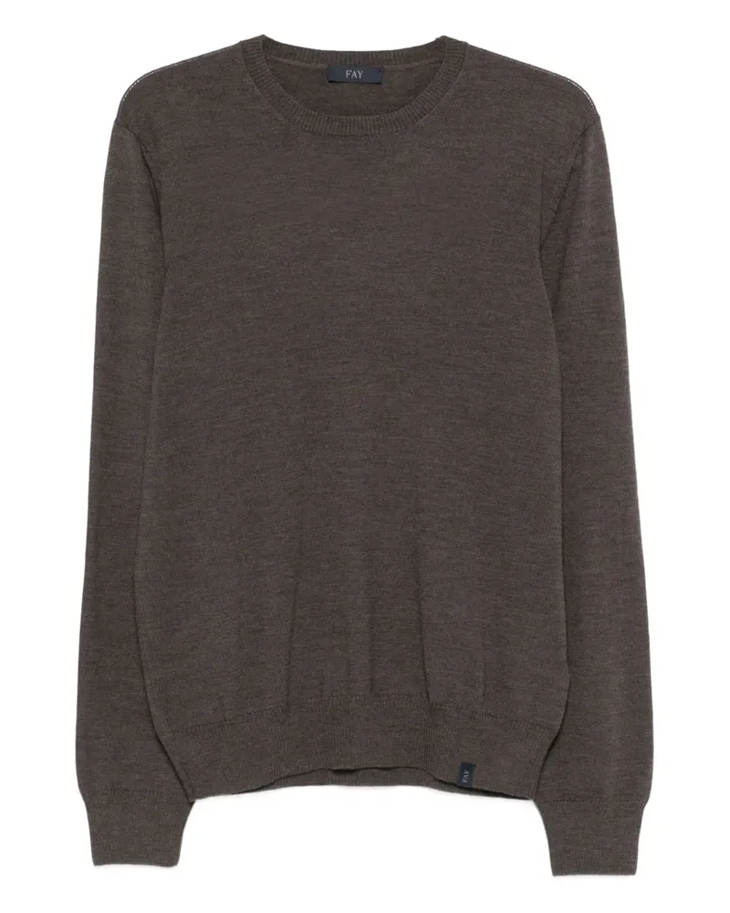 Fay Pullover mit rundem Ausschnitt - Braun Braun