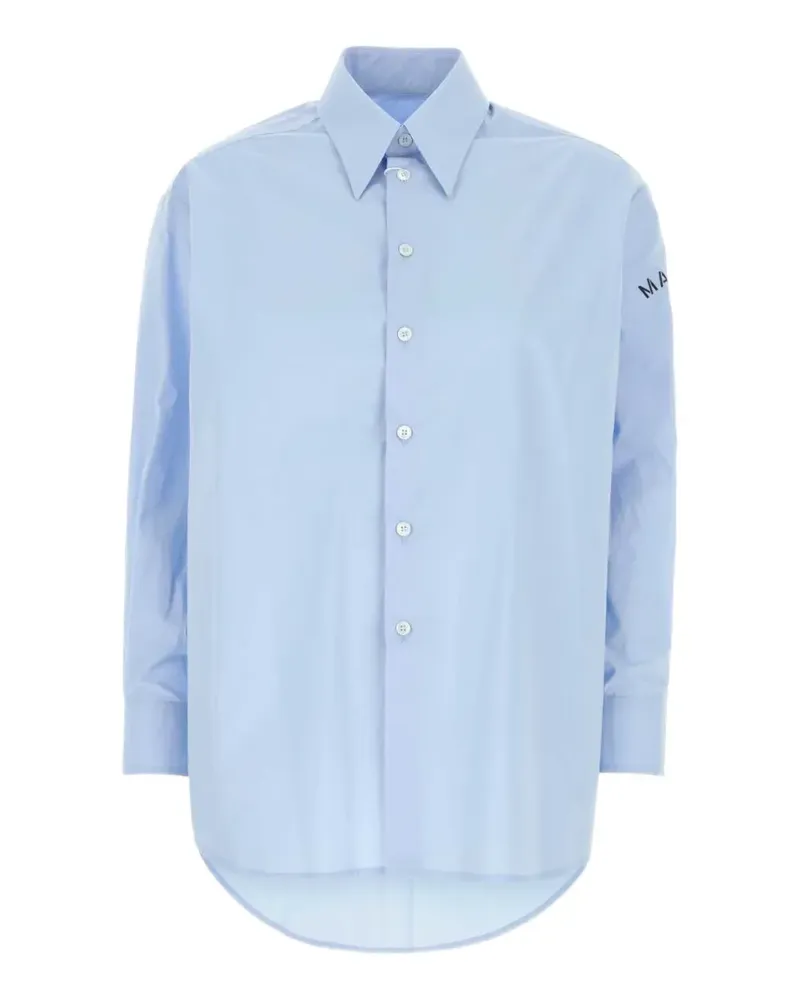 Maison Margiela poplin logo-print shirt - Blau Blau