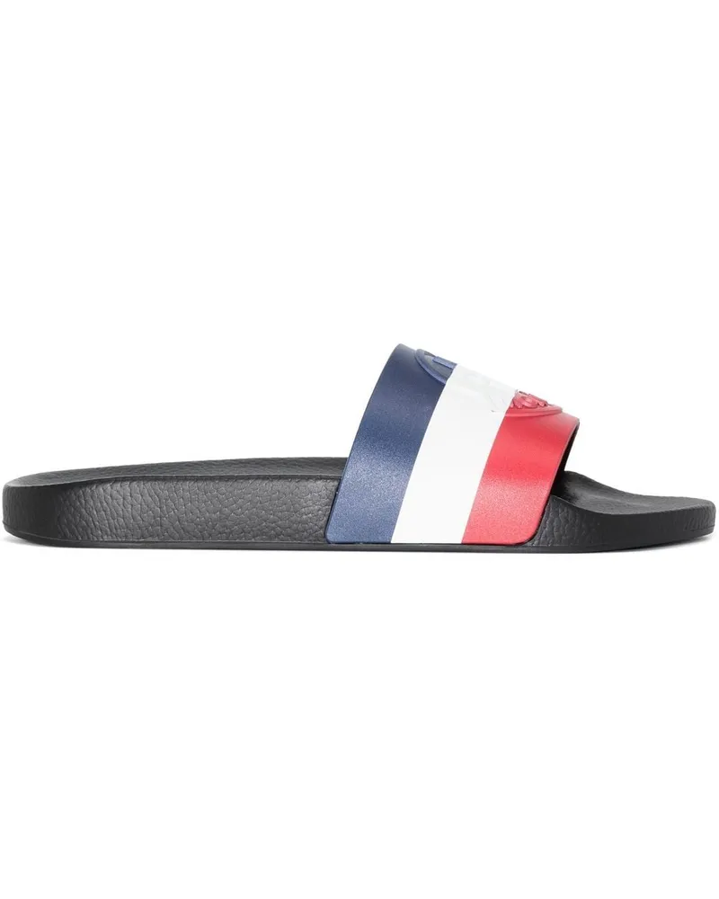Moncler Gestreifte Basile Pantoletten - Blau Blau