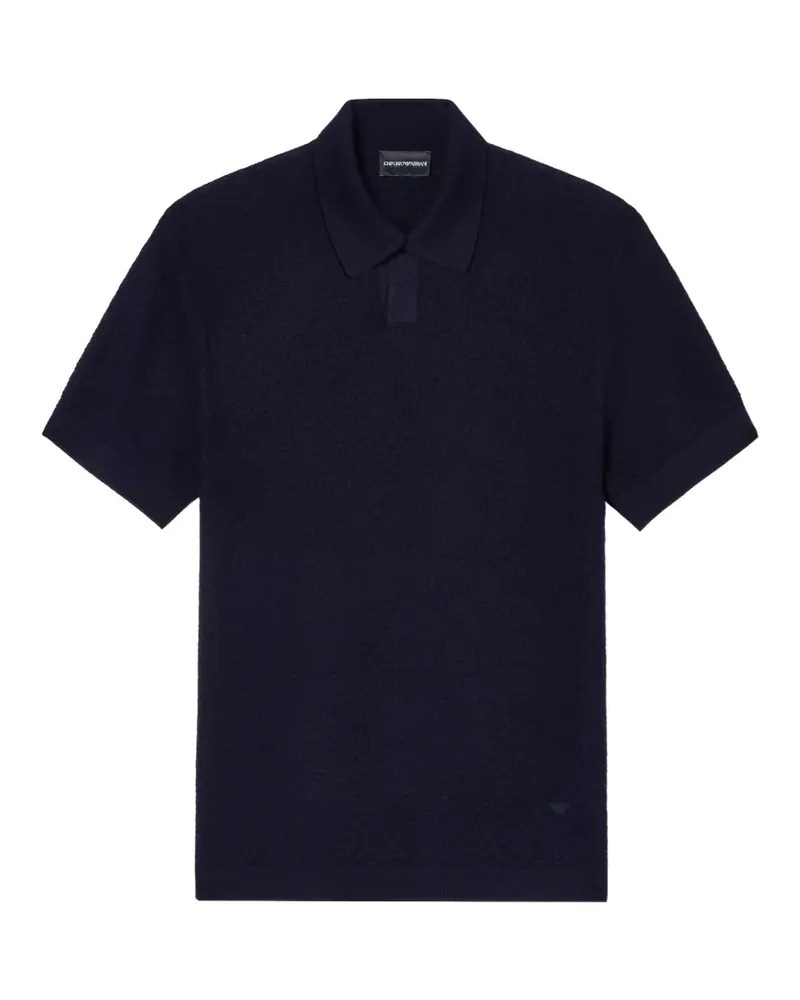 Emporio Armani Strukturierter Polo-Pullover - Blau Blau