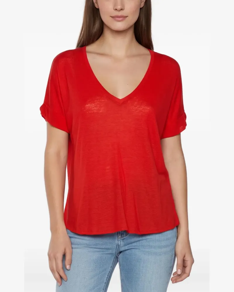 Sandro V-neck knit top - Rot Rot