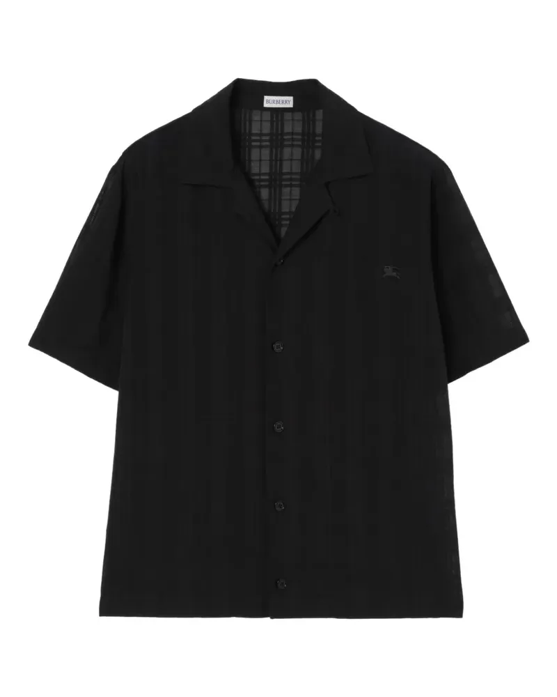 Burberry Hemd mit Karomuster und entspannter Passform - Schwarz Schwarz