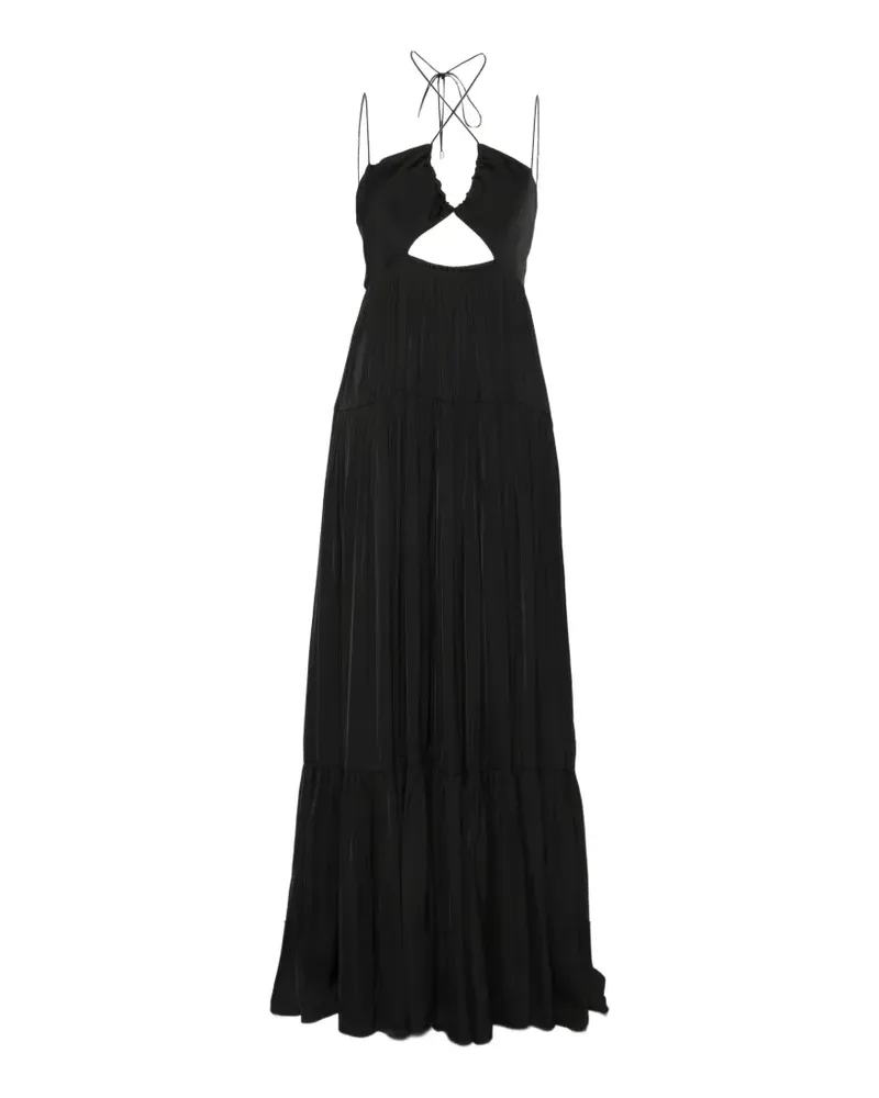 Patrizia Pepe maxi cut-out satin dress - Schwarz Schwarz