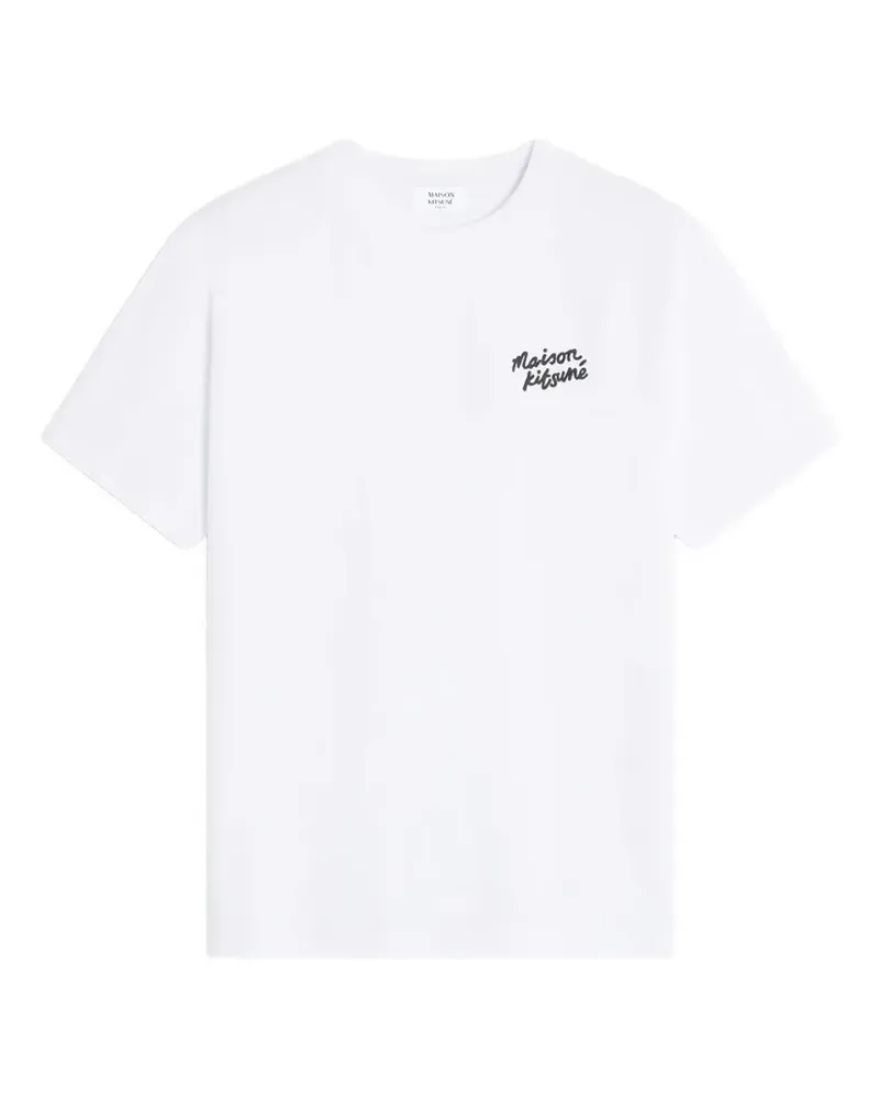 Kitsuné T-Shirt mit Logo-Print - Weiß Weiß