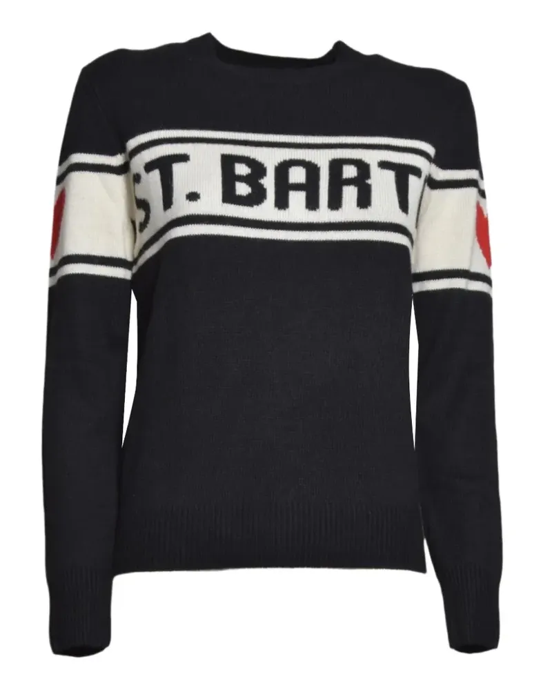 MC2 Saint Barth Pullover mit Logo-Intarsie - Schwarz Schwarz