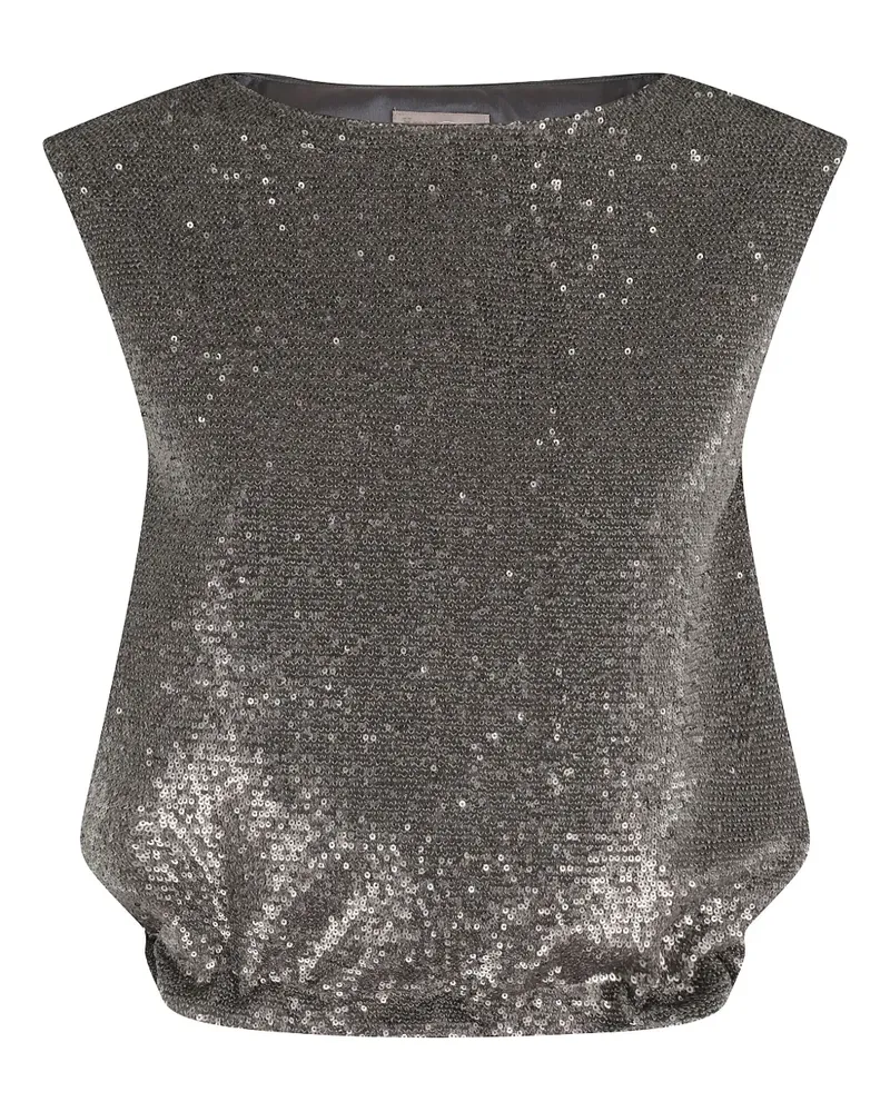 Herno Kordelzug-Oberteil mit Pailletten - Silber Silber