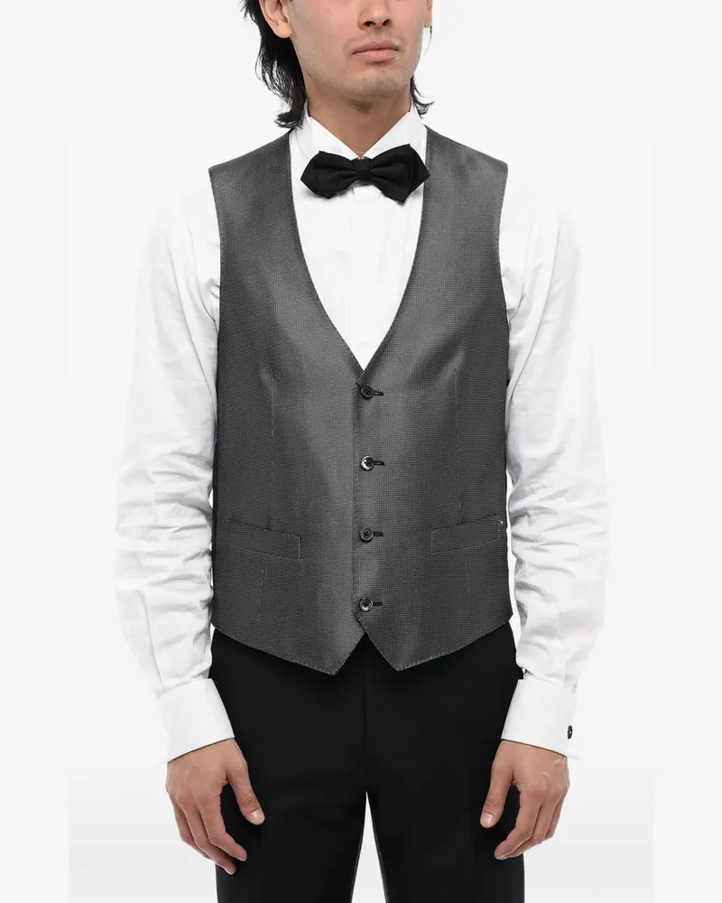 Corneliani embroidered silk waistcoat - Grau Grau