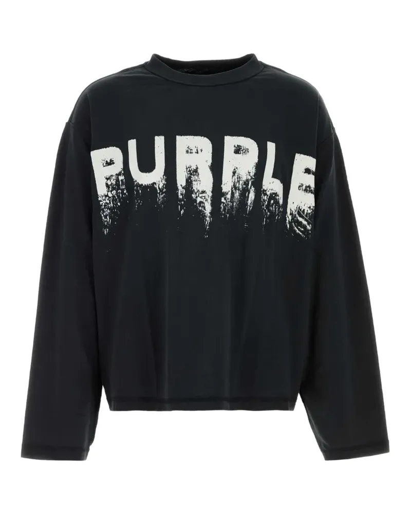 PURPLE BRAND Fallout T-Shirt mit Logo-Print - Schwarz Schwarz