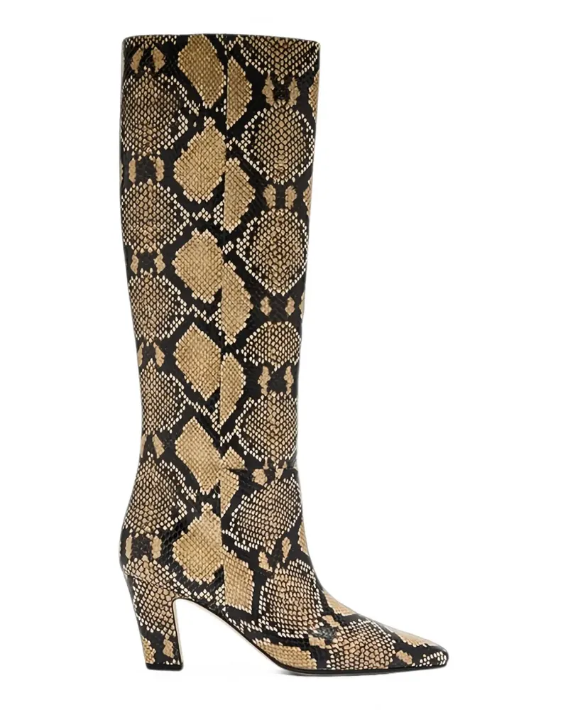 aeyde Silva snake-effect knee-high boots - Nude Nude
