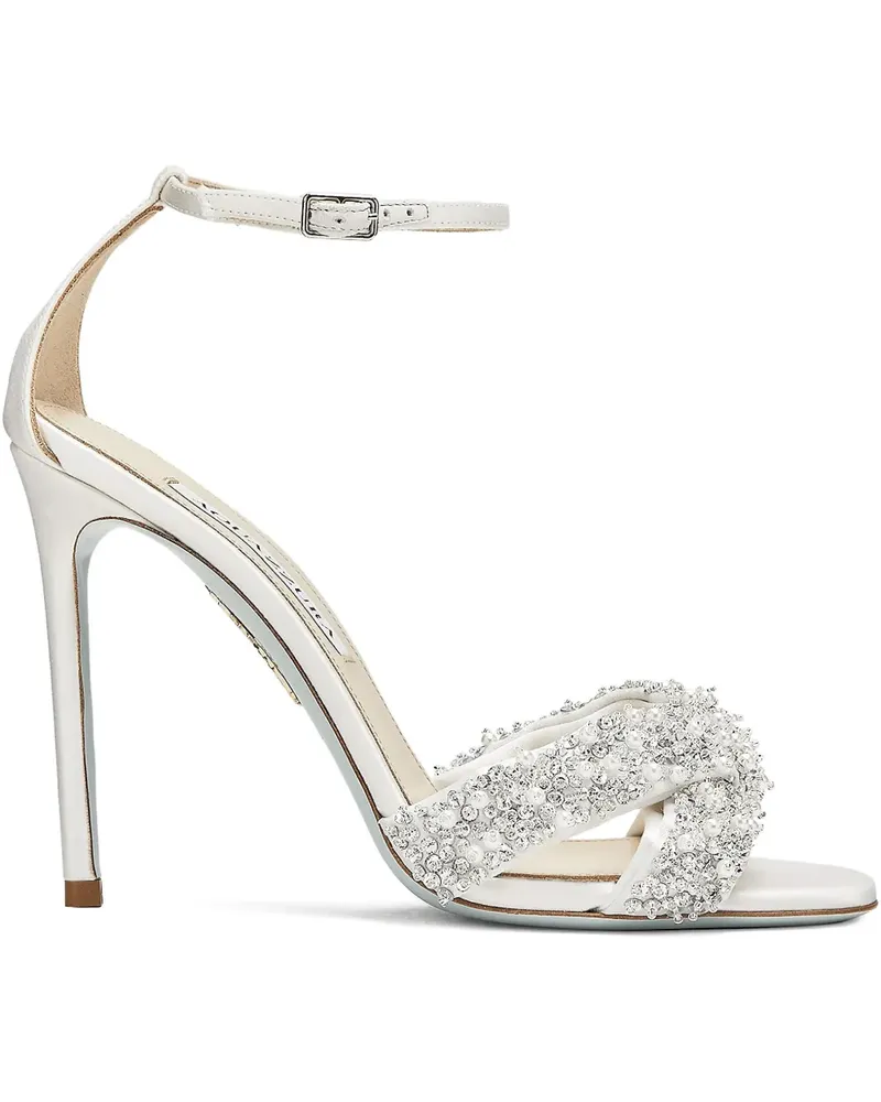 Aquazzura Melodie Sandalen mit Kristallen 105mm - Weiß Weiß