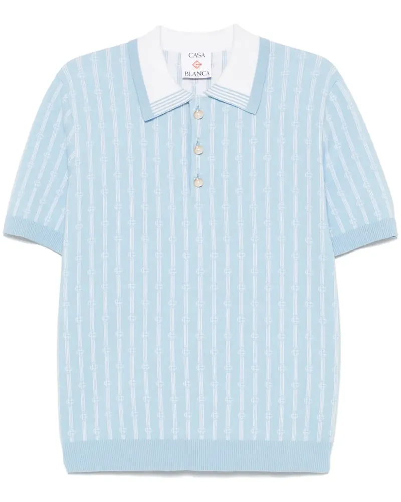 Casablanca Paris Poloshirt mit Monogramm - Blau Blau