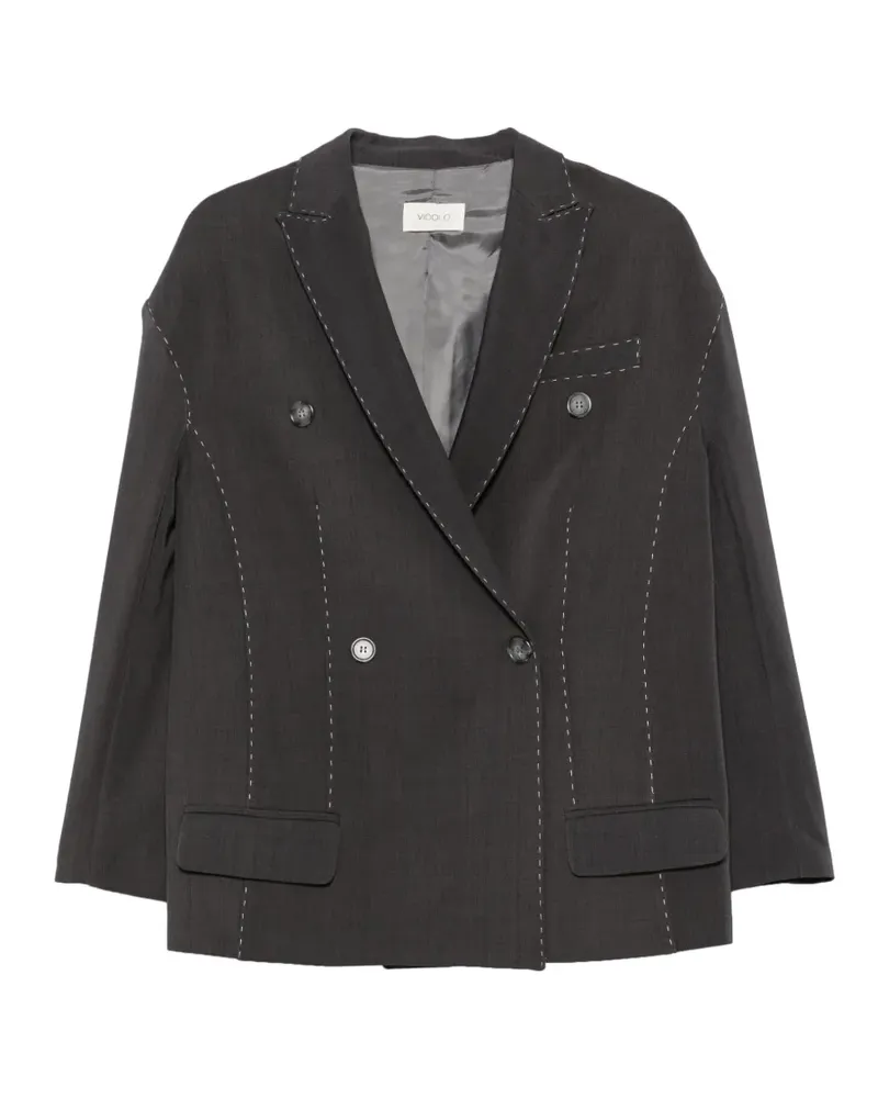VICOLO Doppelreihiger Blazer mit Kontrastnähten - Grau Grau