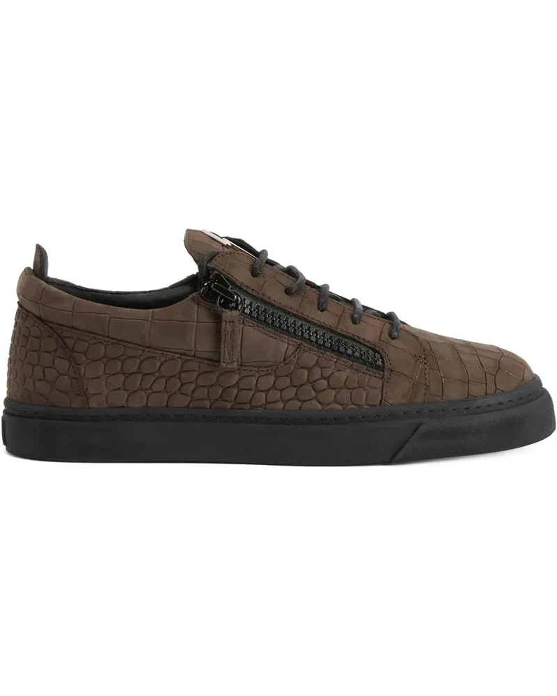 Giuseppe Zanotti Frankie Sneakers mit Kroko-Effekt - Braun Braun