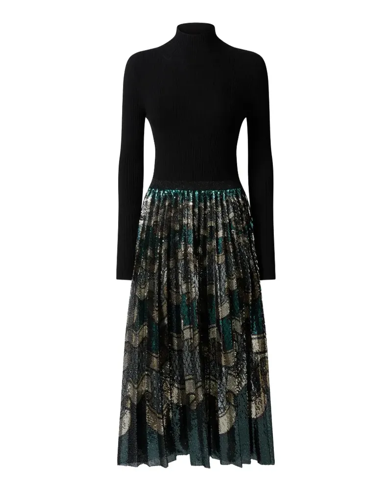 La DoubleJ Geripptes Moondance Strickkleid mit Pailletten - Schwarz Schwarz