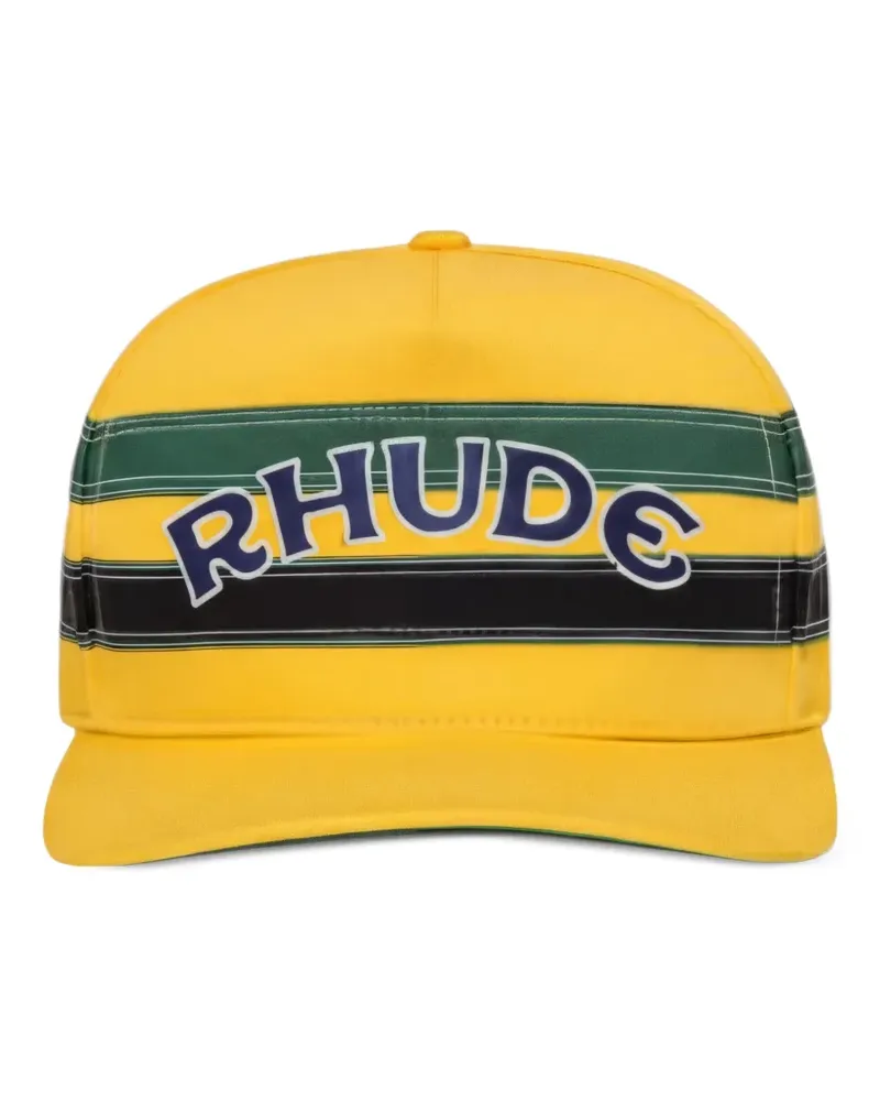 RHUDE Gestreifte Baseballkappe - Gelb Gelb