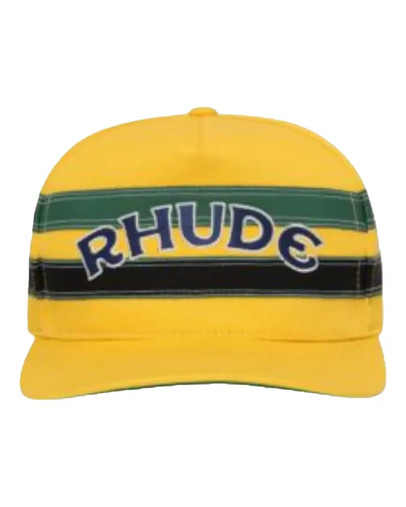 RHUDE Gestreifte Baseballkappe - Gelb Gelb