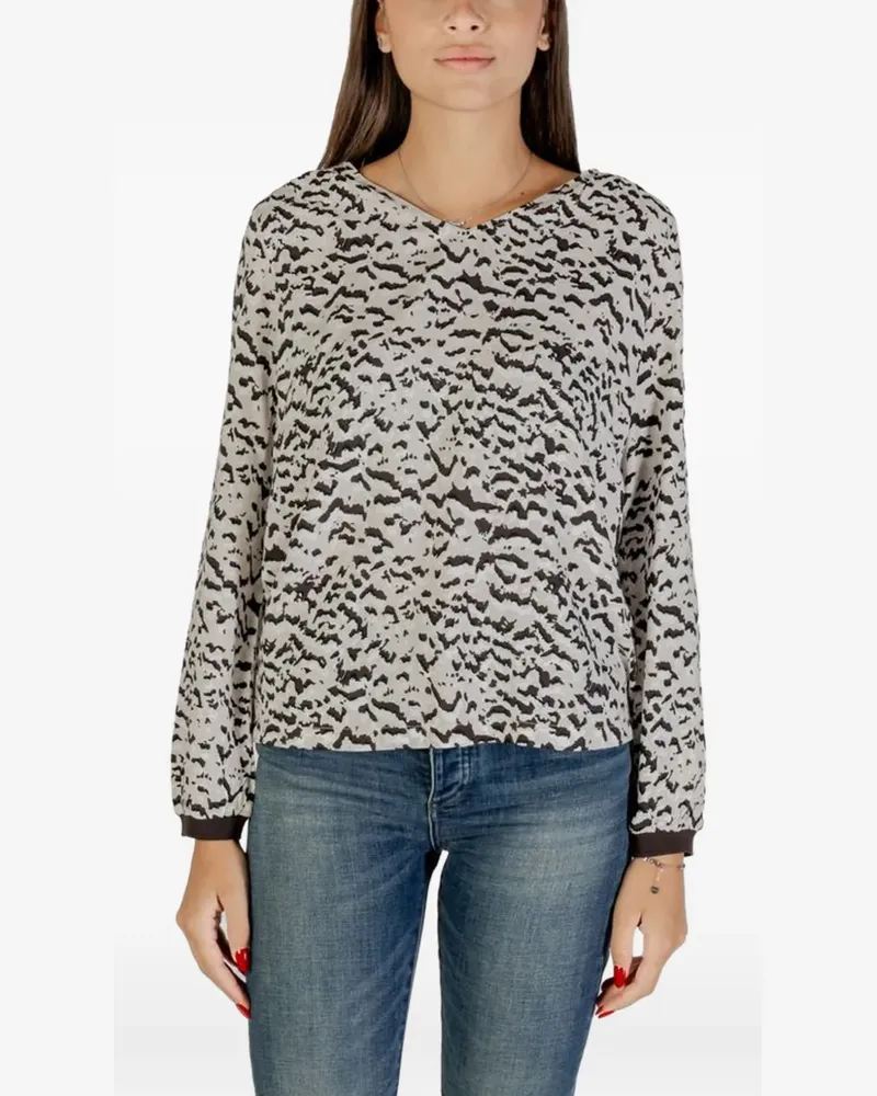 Street One Bluse mit abstraktem Print - Nude Nude